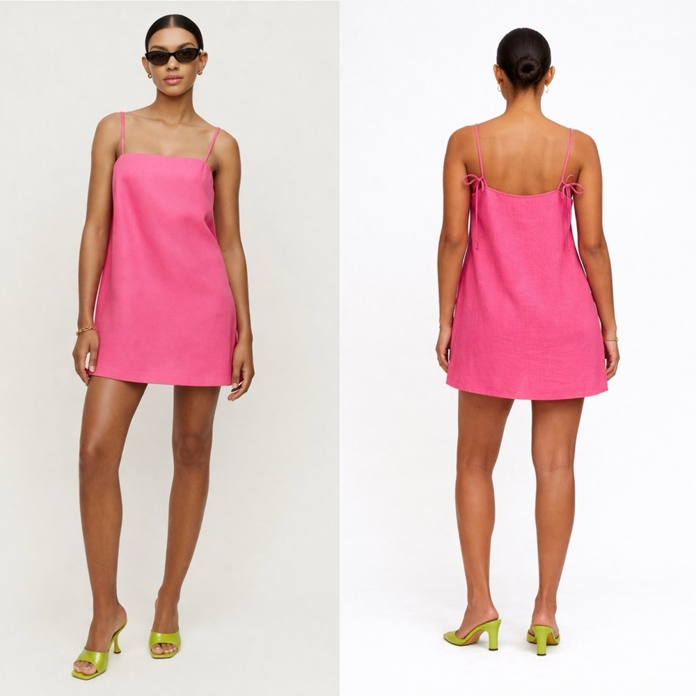 Reformation Pink Slip Mini Dress
